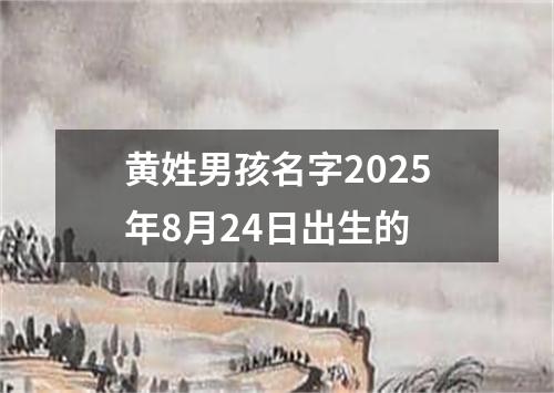 黄姓男孩名字2025年8月24日出生的