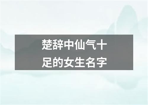 楚辞中仙气十足的女生名字