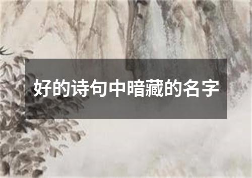 好的诗句中暗藏的名字