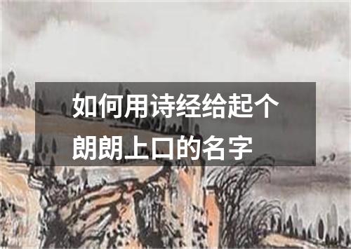 如何用诗经给起个朗朗上口的名字