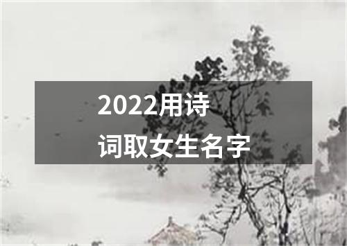 2022用诗词取女生名字