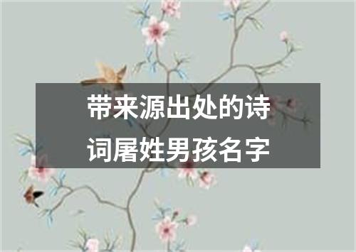 带来源出处的诗词屠姓男孩名字