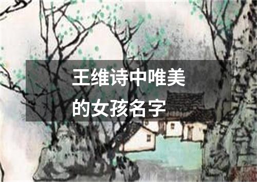 王维诗中唯美的女孩名字