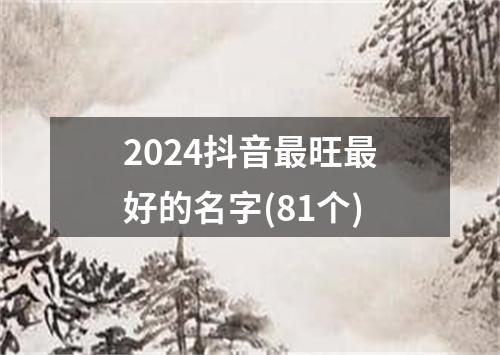 2024抖音最旺最好的名字(81个)