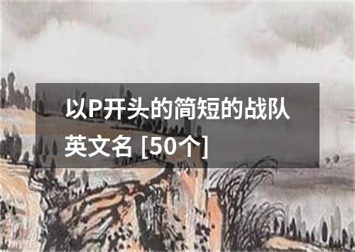 以P开头的简短的战队英文名 [50个]