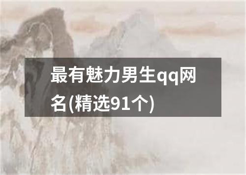 最有魅力男生qq网名(精选91个)