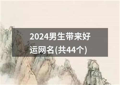 2024男生带来好运网名(共44个)