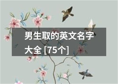 男生取的英文名字大全 [75个]