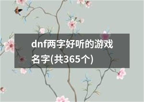 dnf两字好听的游戏名字(共365个)