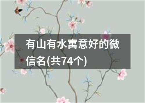 有山有水寓意好的微信名(共74个)