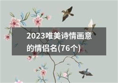 2023唯美诗情画意的情侣名(76个)