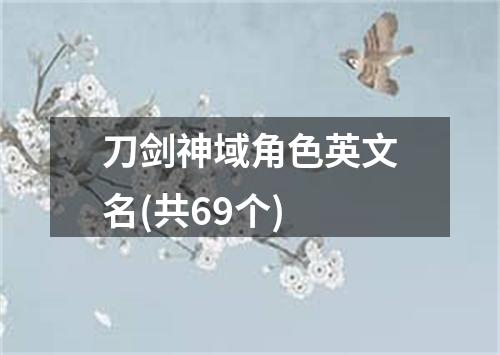 刀剑神域角色英文名(共69个)