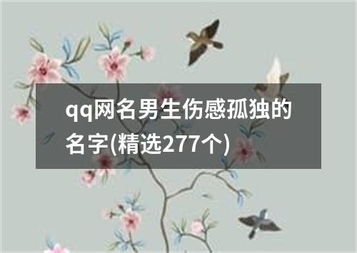 qq网名男生伤感孤独的名字(精选277个)