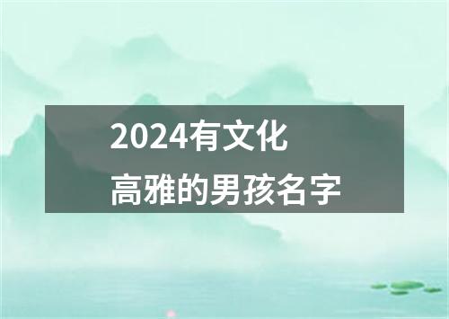 2024有文化高雅的男孩名字