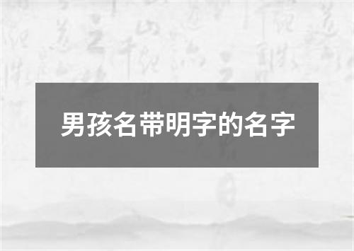 男孩名带明字的名字