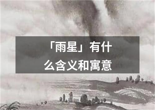 「雨星」有什么含义和寓意