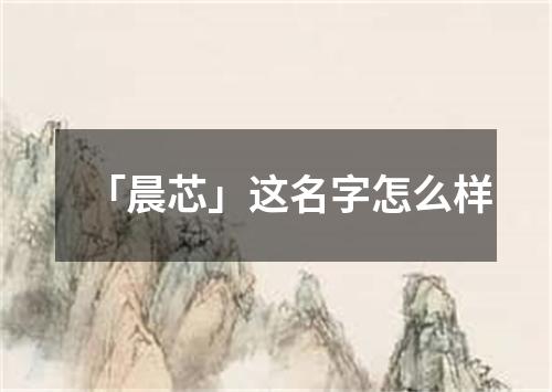 「晨芯」这名字怎么样