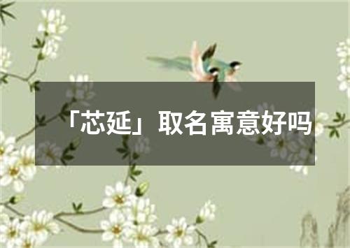 「芯延」取名寓意好吗