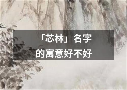 「芯林」名字的寓意好不好