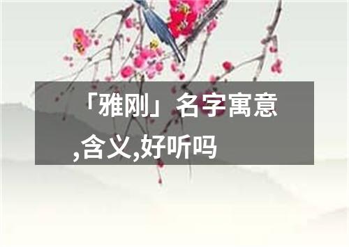 「雅刚」名字寓意,含义,好听吗