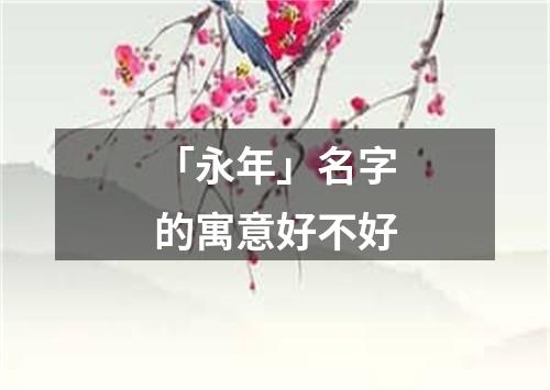 「永年」名字的寓意好不好