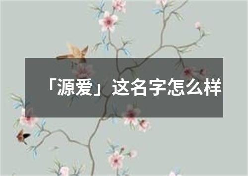 「源爱」这名字怎么样