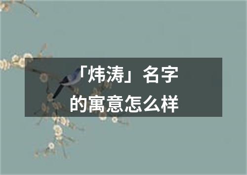 「炜涛」名字的寓意怎么样