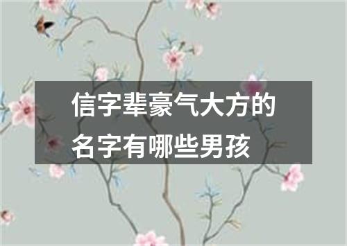 信字辈豪气大方的名字有哪些男孩