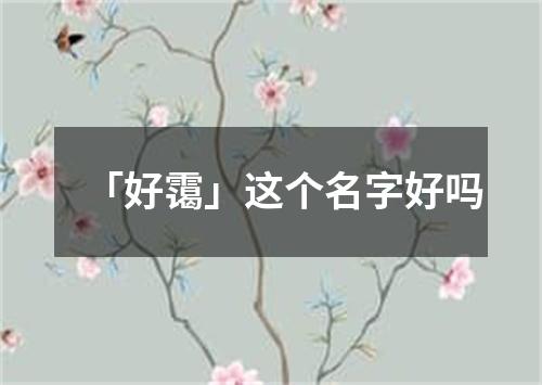 「好霭」这个名字好吗