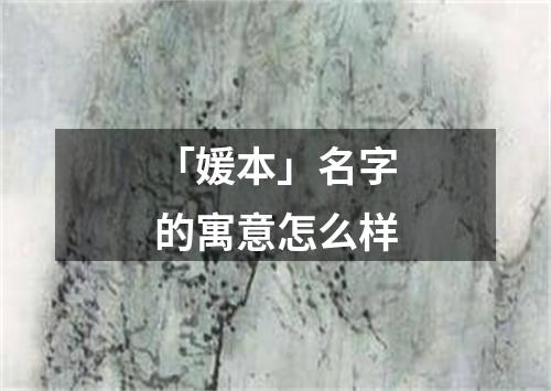 「媛本」名字的寓意怎么样