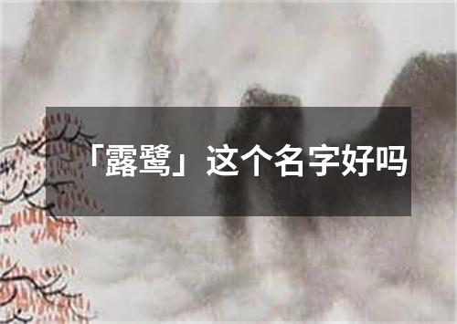 「露鹭」这个名字好吗