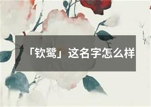 「钦鹭」这名字怎么样