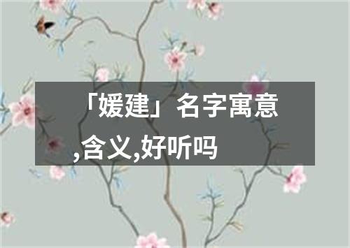 「媛建」名字寓意,含义,好听吗