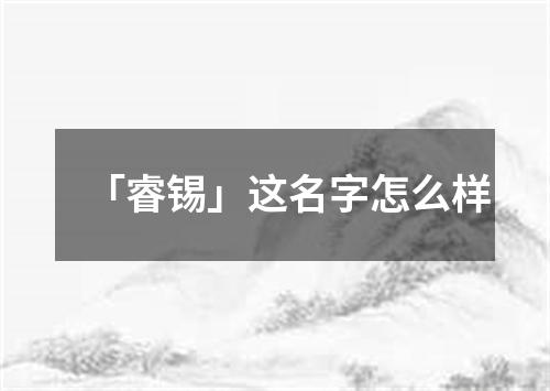 「睿锡」这名字怎么样