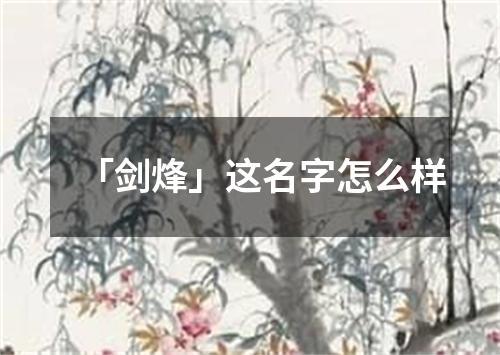 「剑烽」这名字怎么样