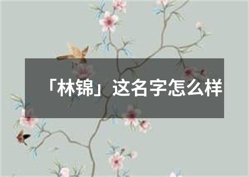 「林锦」这名字怎么样