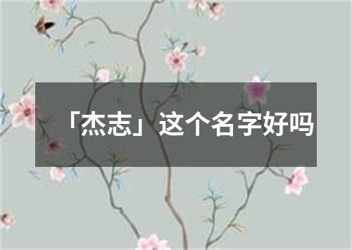 「杰志」这个名字好吗