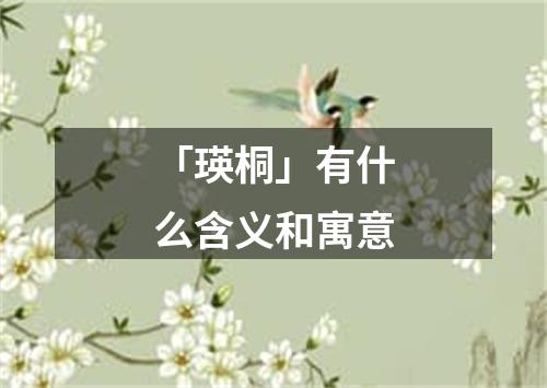 「瑛桐」有什么含义和寓意