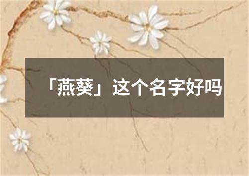 「燕葵」这个名字好吗