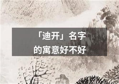 「迪开」名字的寓意好不好