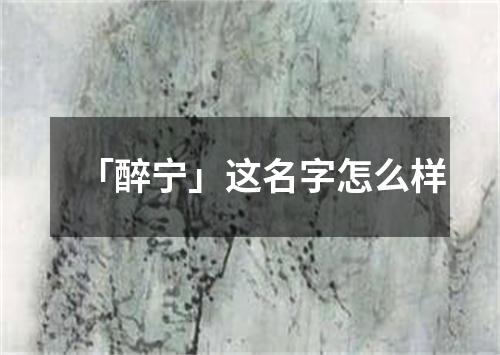 「醉宁」这名字怎么样