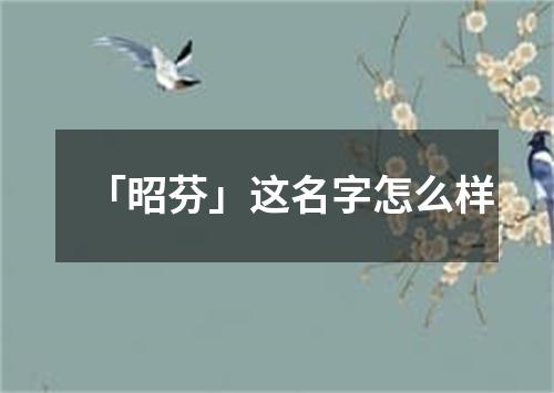 「昭芬」这名字怎么样