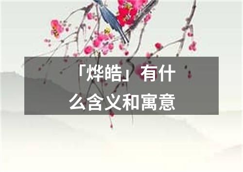 「烨皓」有什么含义和寓意