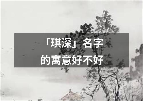 「琪深」名字的寓意好不好