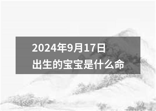 2024年9月17日出生的宝宝是什么命