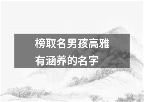 榜取名男孩高雅有涵养的名字