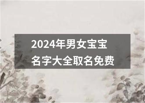 2024年男女宝宝名字大全取名免费