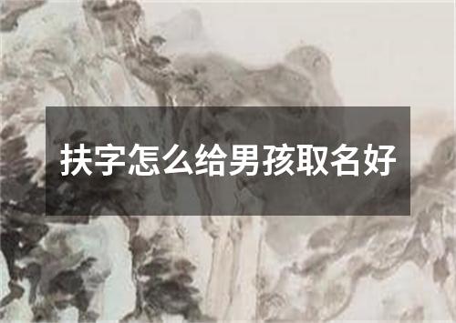 扶字怎么给男孩取名好