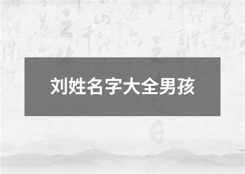 刘姓名字大全男孩