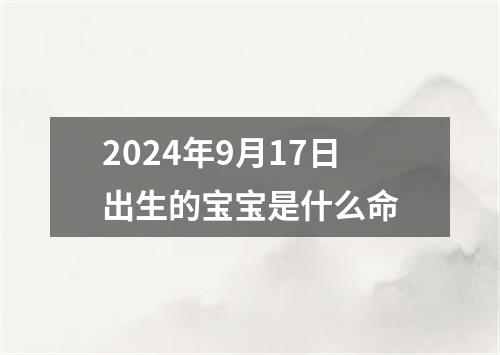 2024年9月17日出生的宝宝是什么命